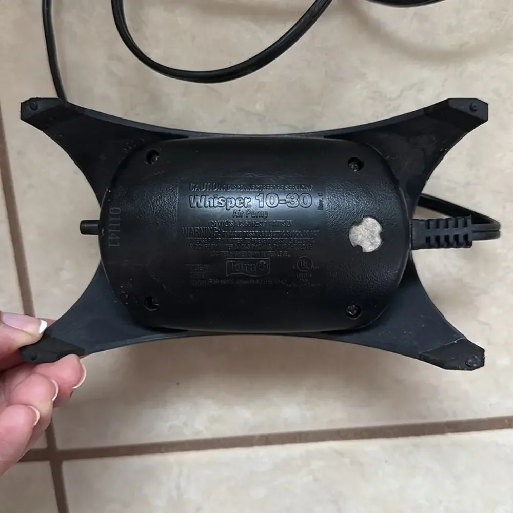 Tetra Whisper Air Pump for 10 - 30 Gallon Fish Tanks, Dome Shape Black Quiet